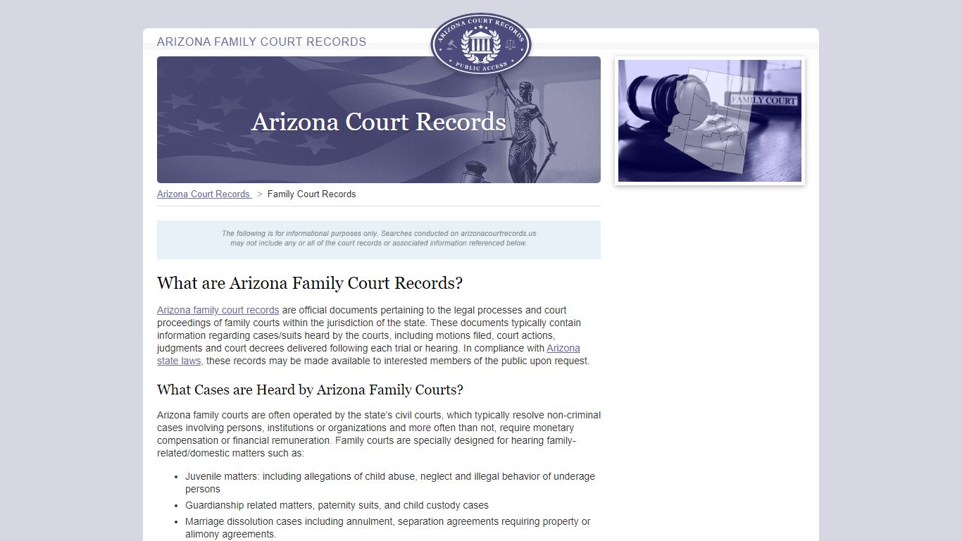 Arizona Family Court Records | ArizonaCourtRecords.us